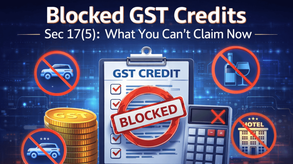 Blocked GST Credits Sec 17(5): What You Can't Claim Now